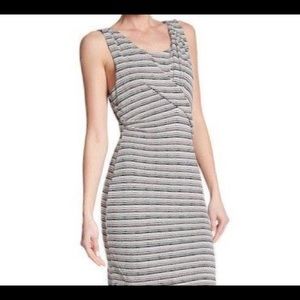 NIB H By Bordeaux Twist Front Striped Dress